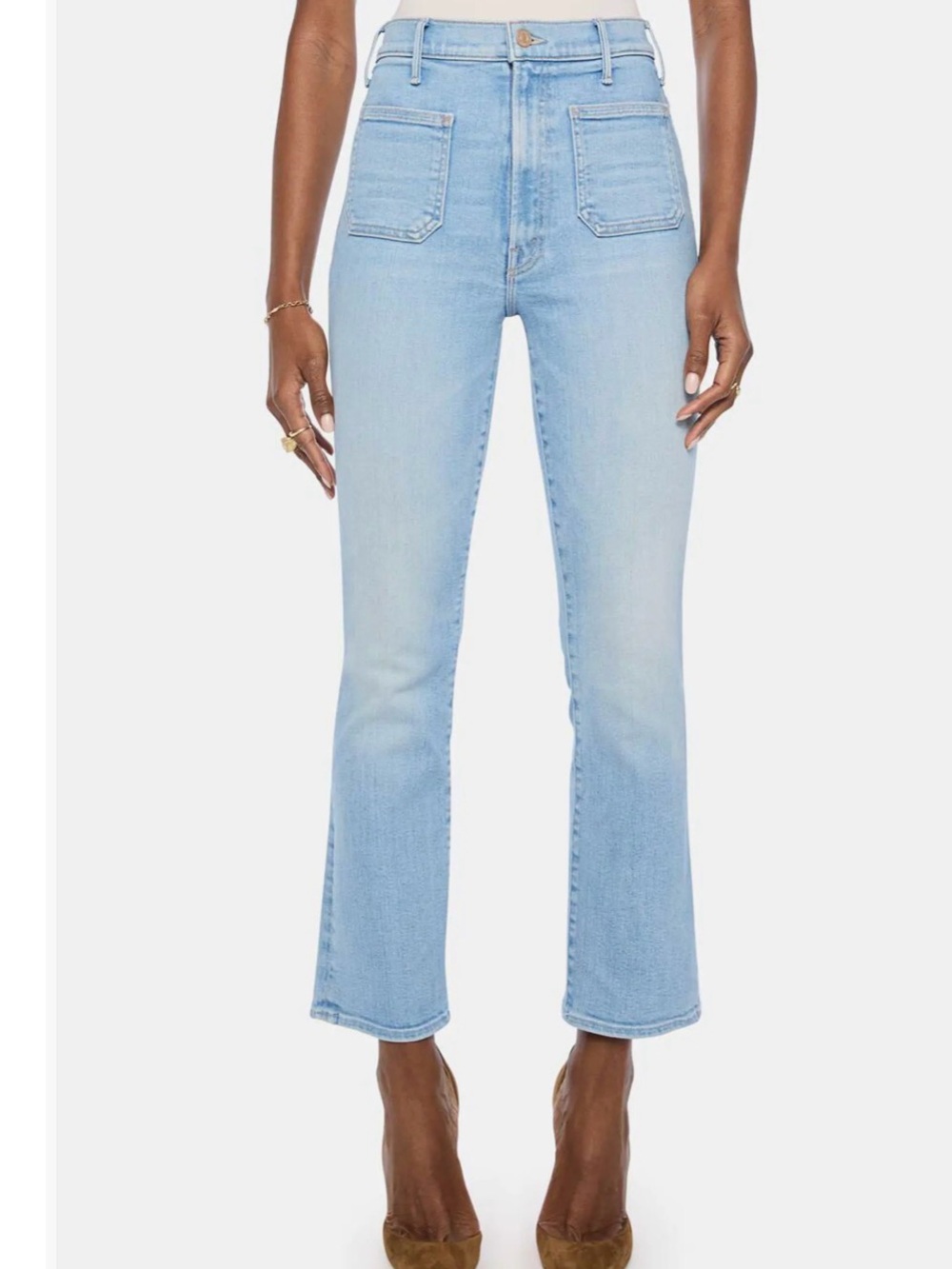 NWT - The Hustler Patch Pocket High Waist Flood Ankle Bootcut Jeans